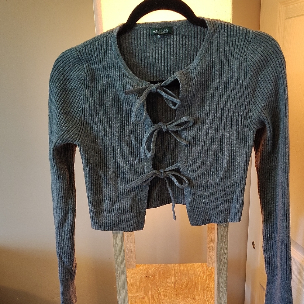 Wild Fable Charcoal Ribbed Knit Top